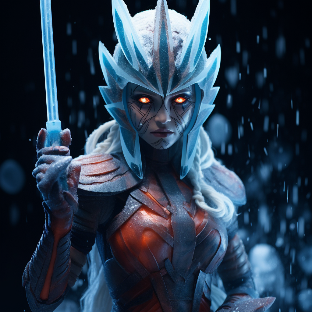 A stunning Ahsoka ice sculpture