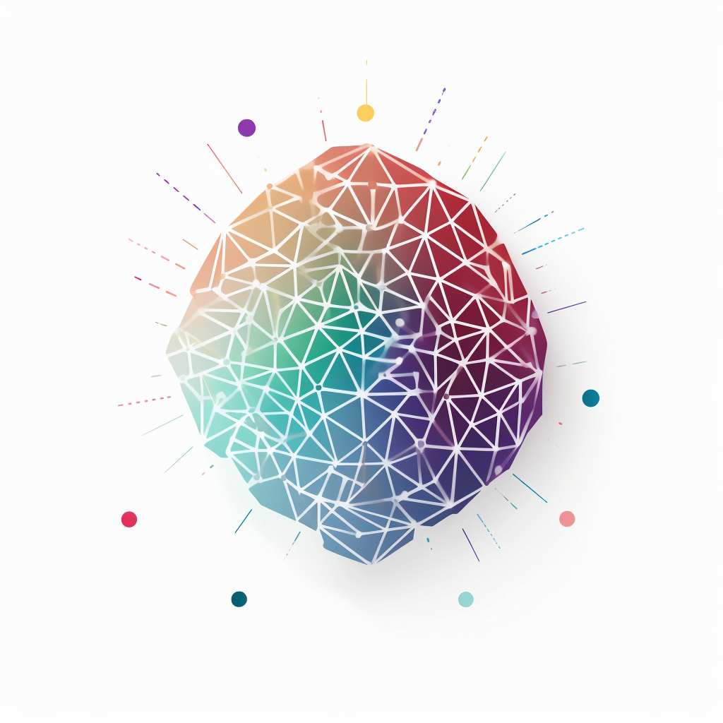 Abstract AI brain inside a triangle-styled circle logo