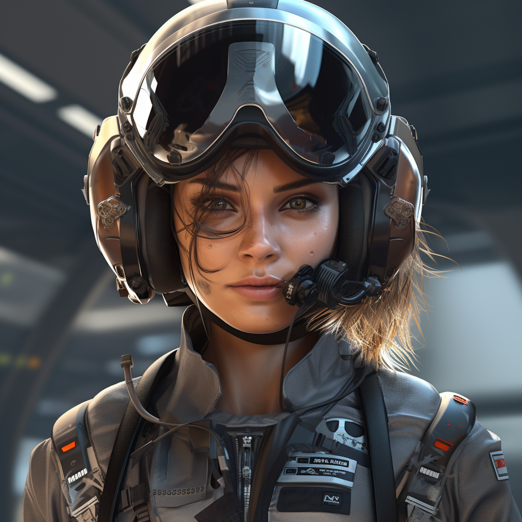 Cyborg Time Traveler Female Pilot