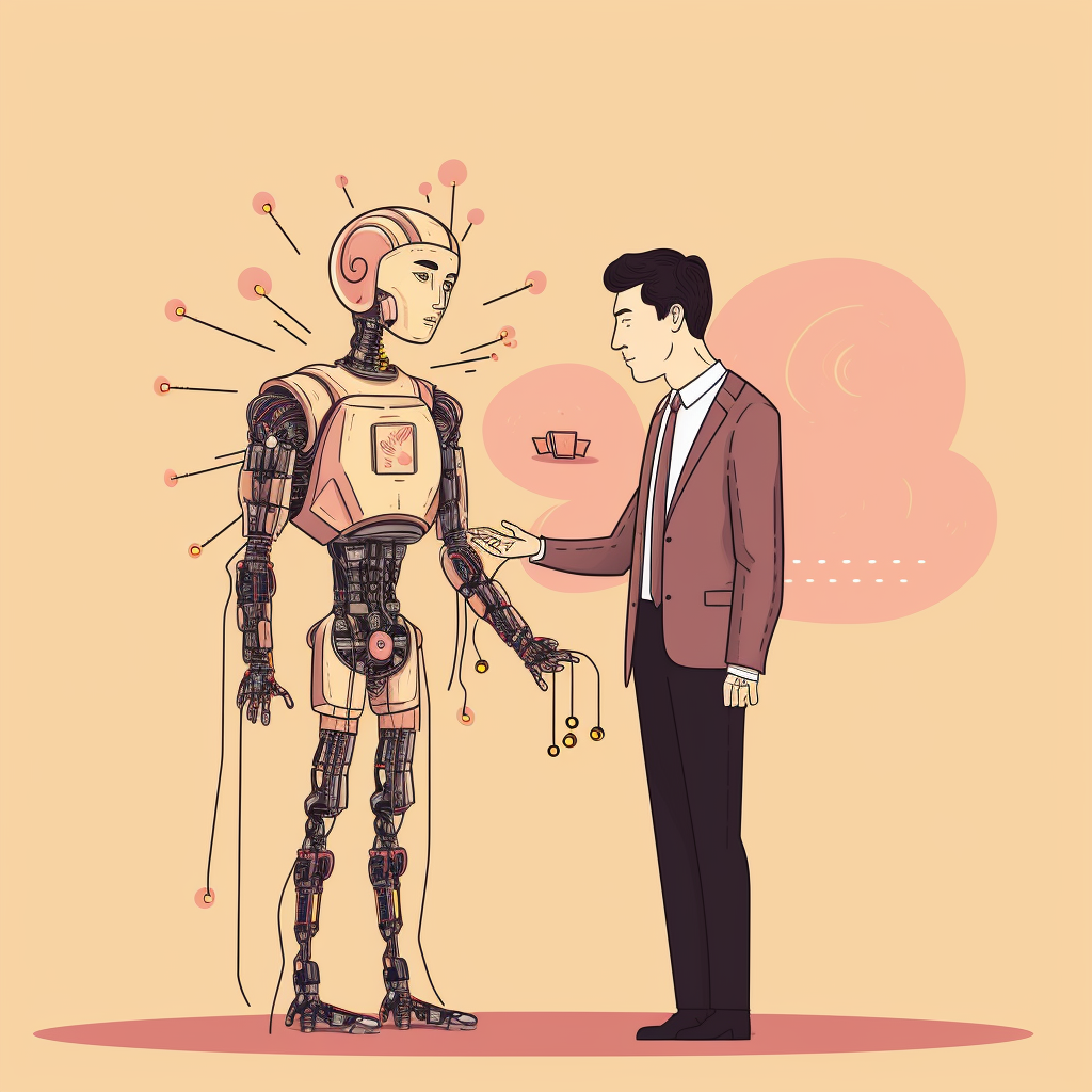 Cartoon image showcasing empathy in AI