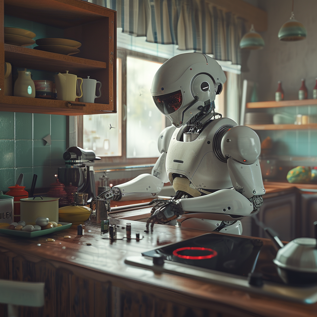 AI in kitchen illustration