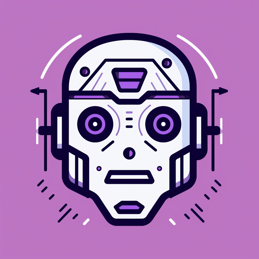 AI robot face flat icon