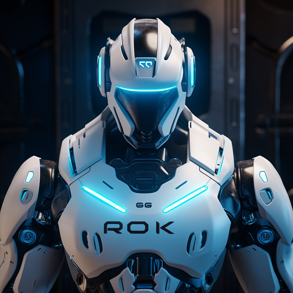 AI Robot with Grok Logo on Chest