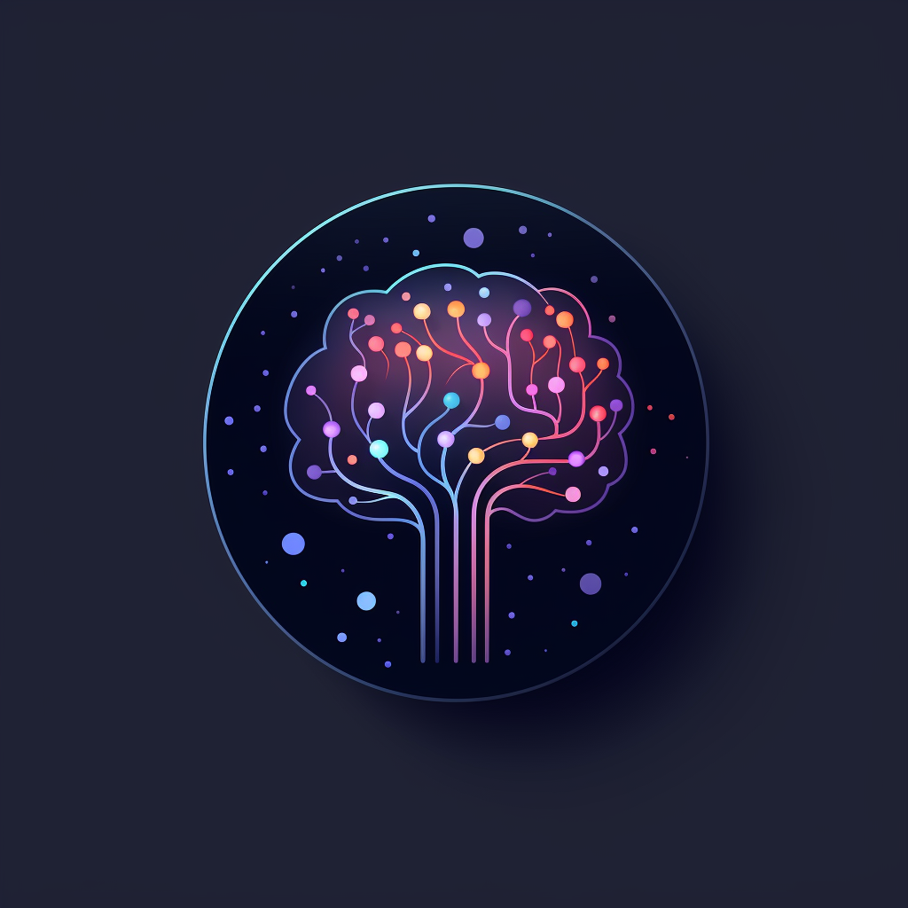 Minimalist AI and space icon