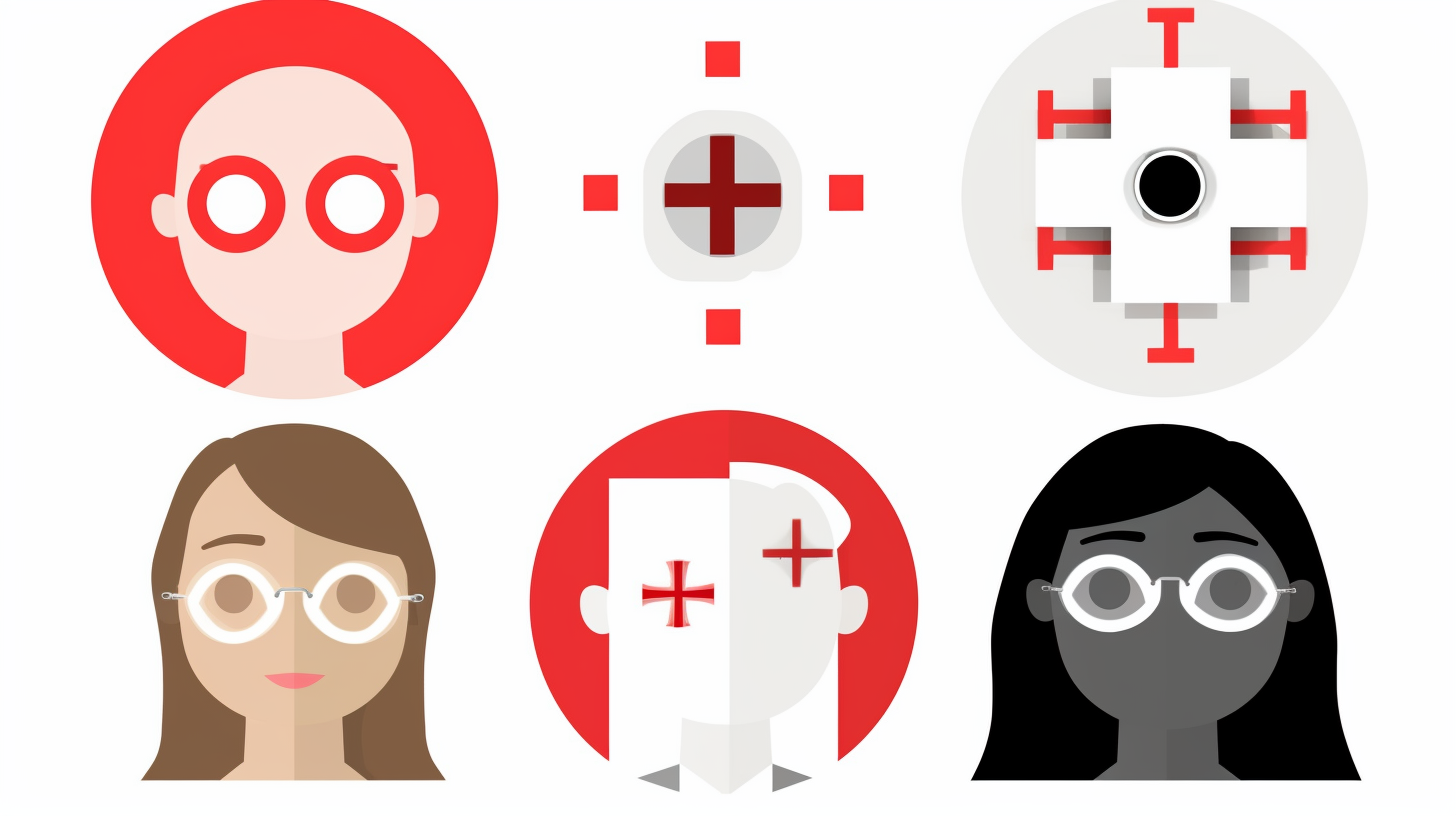 AI technology icons with red cross marks