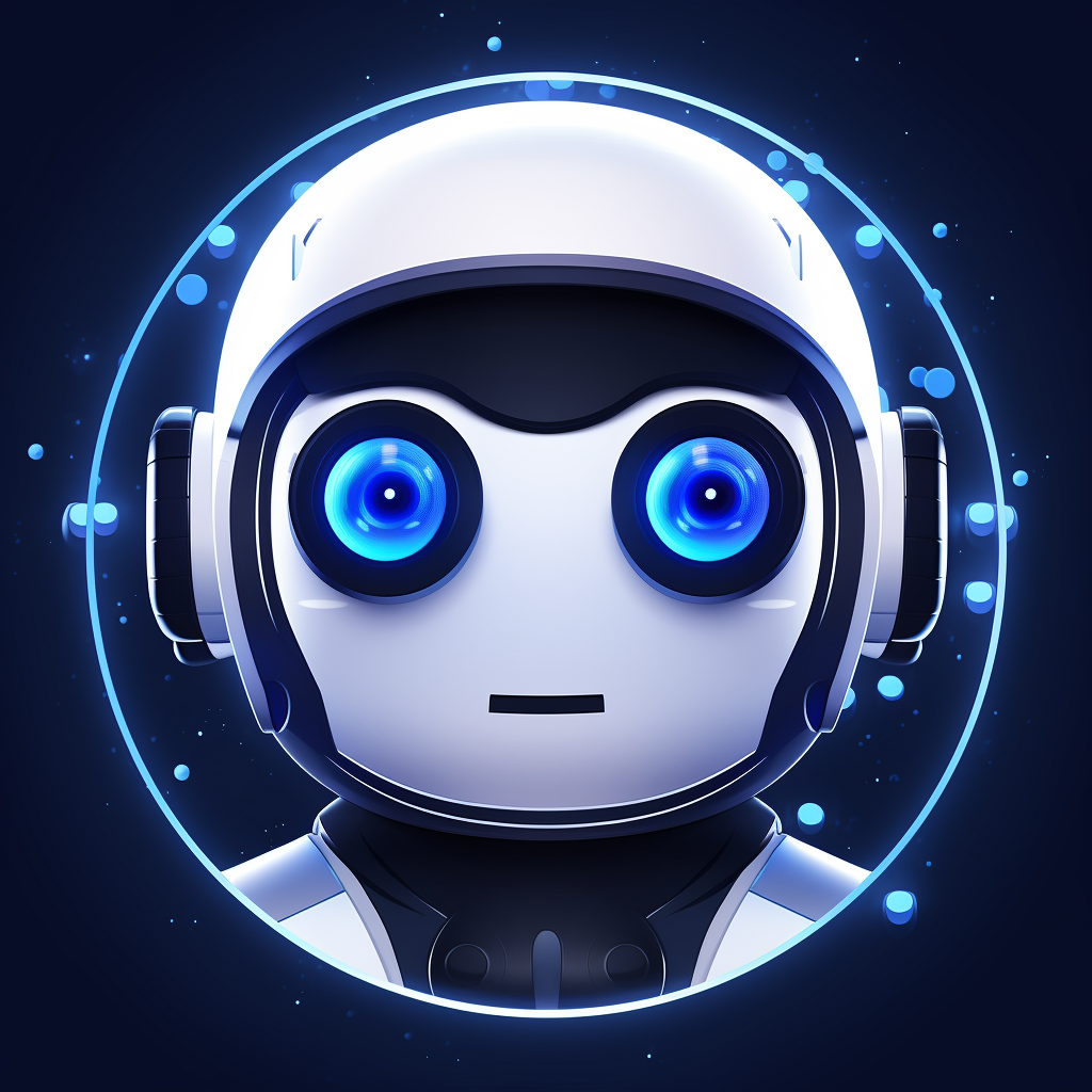 White & Black AI Chatbot Icon  (6 words)
