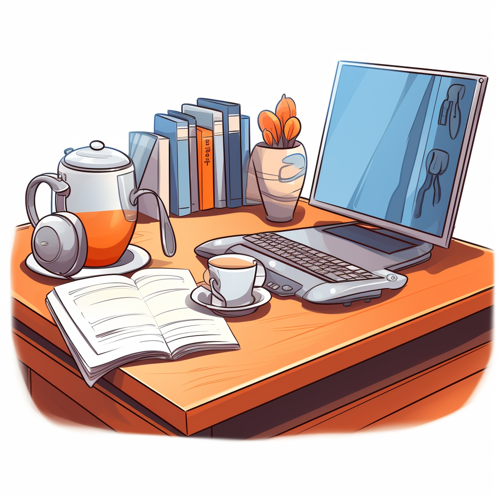 AI legal assistant desk setting image