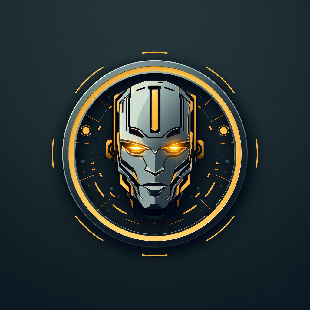 AI robot head logo design