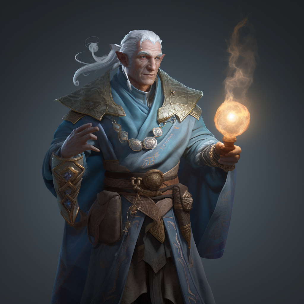 Air Genasi Sorcerer with Cinematic Lighting