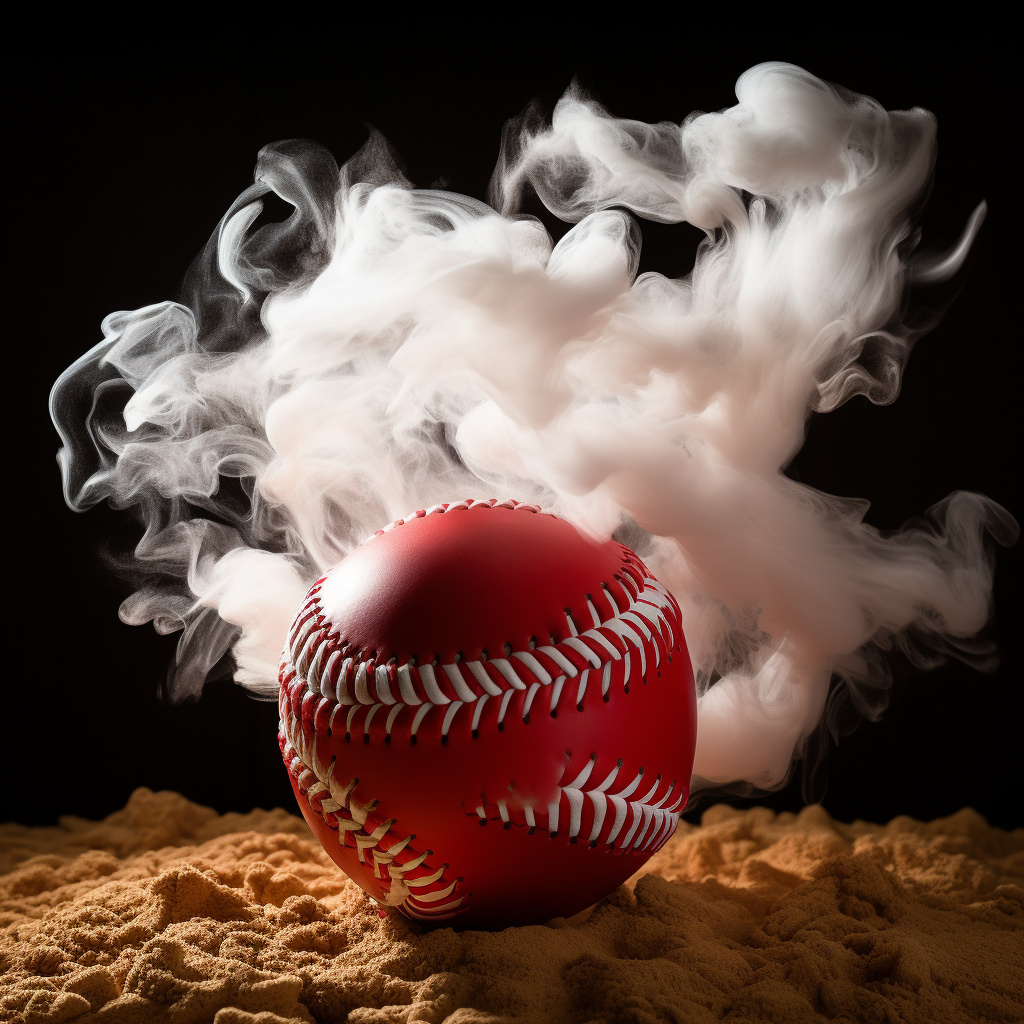 Pitched baseball with airflow