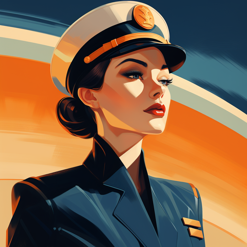 Art Deco Airline Stewardess Uniform