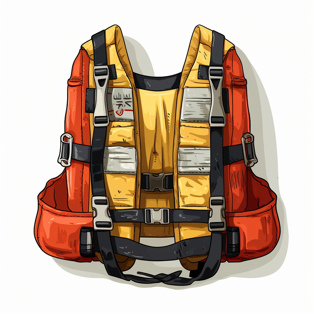 Airplane Safety Instructions Life Jacket Art