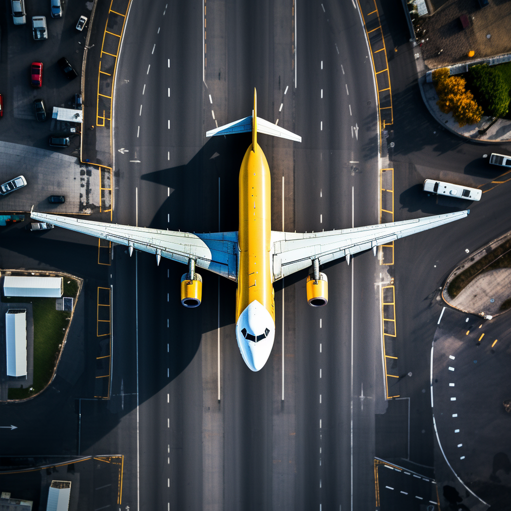 Airplane wing parking lot car