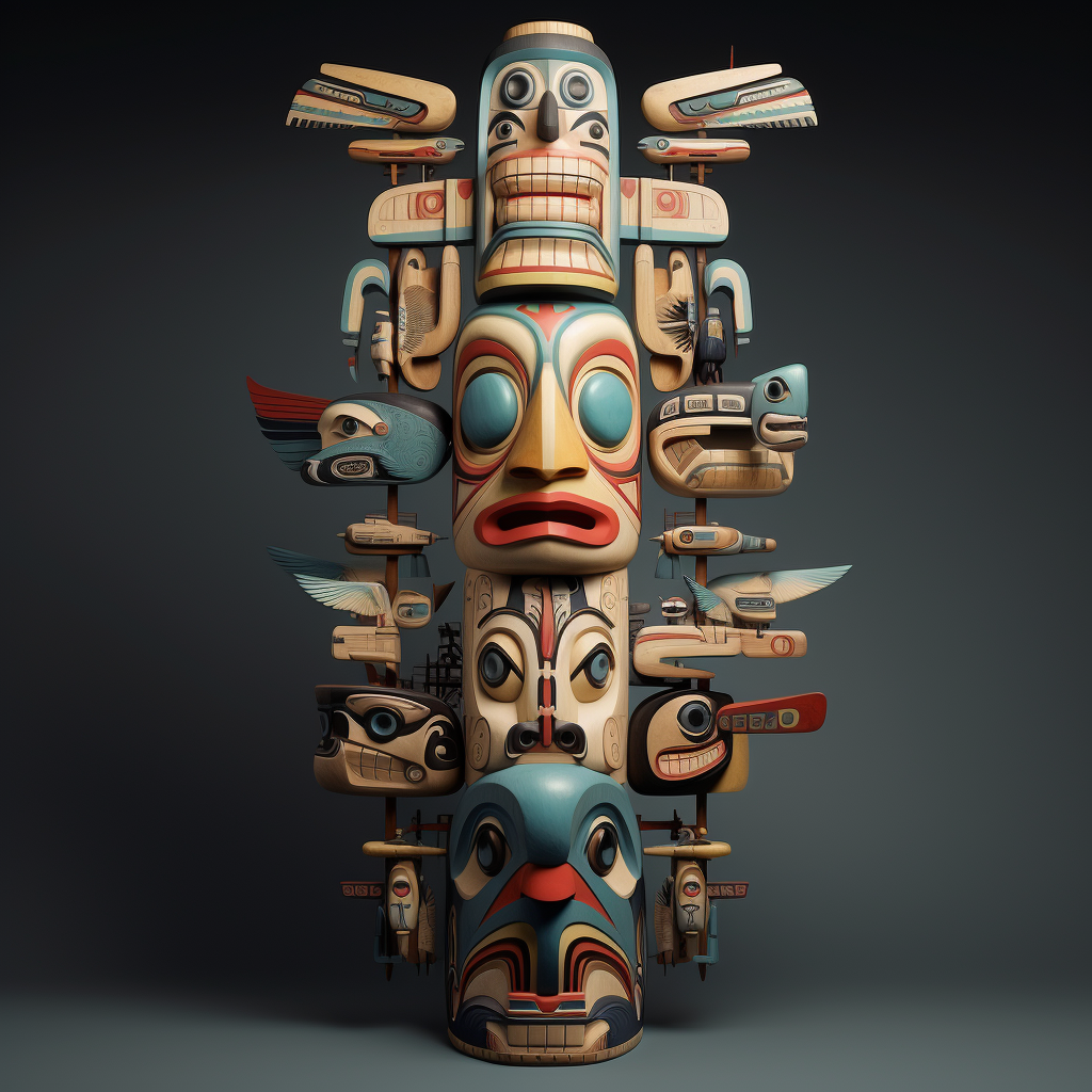 Totem Pole with Airplane Motifs