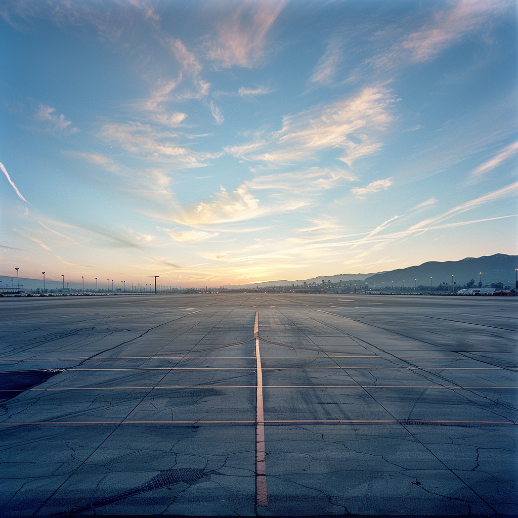 Wide Angle Airport Parking Lot