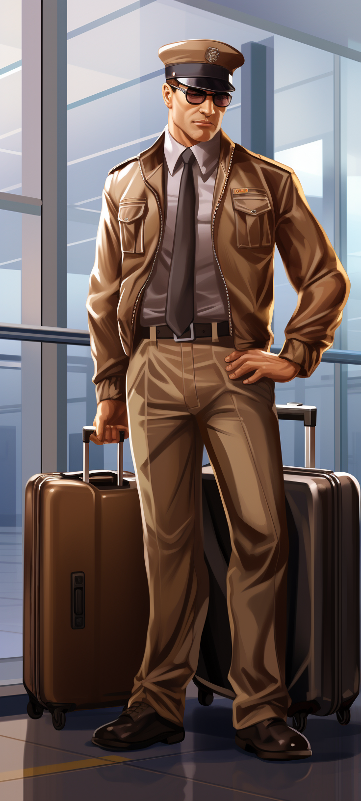 Airport Inspector Inspecting Luggage Efficiently and Professionally