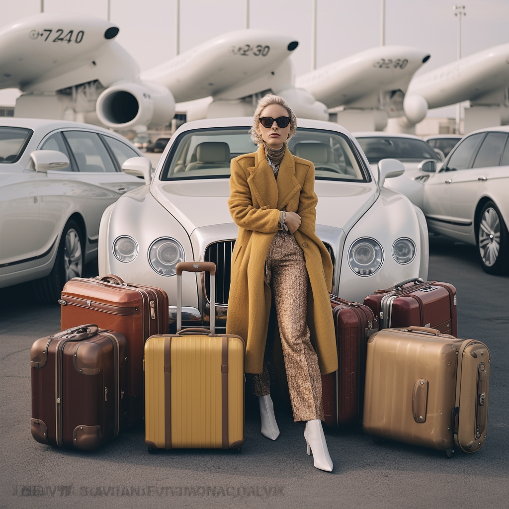 Sophisticated socialite with luxurious luggage