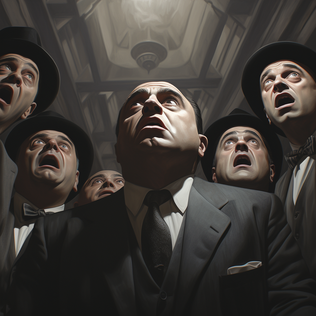 Al Capone and Mafia Members in Shock and Fear