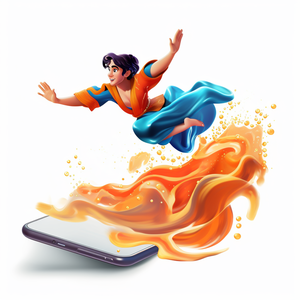 Aladdin on Smartphone Vector Image