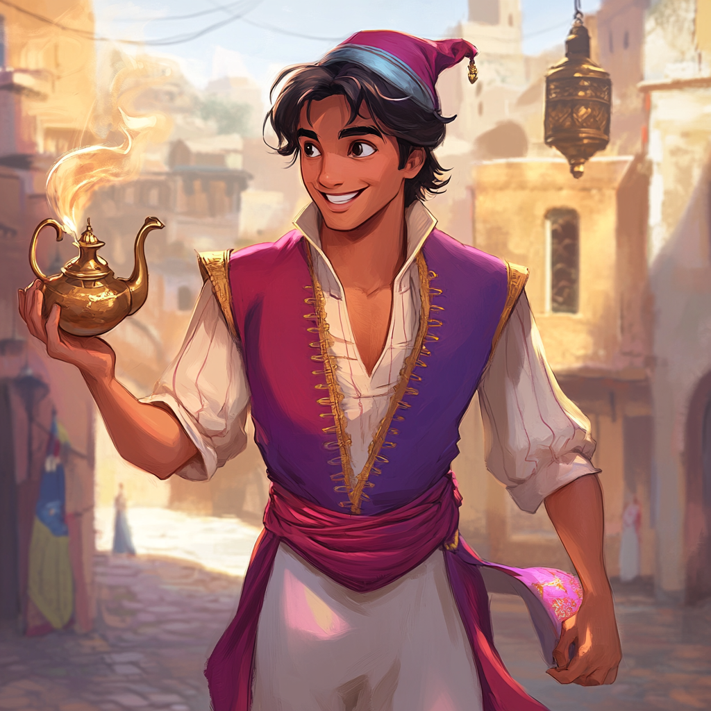 Aladdin adventurous confident magic lamp