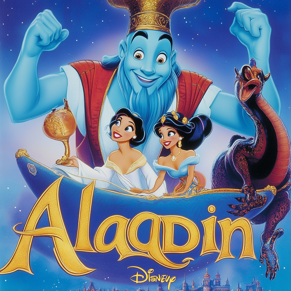 Aladdin movie poster genie carpet