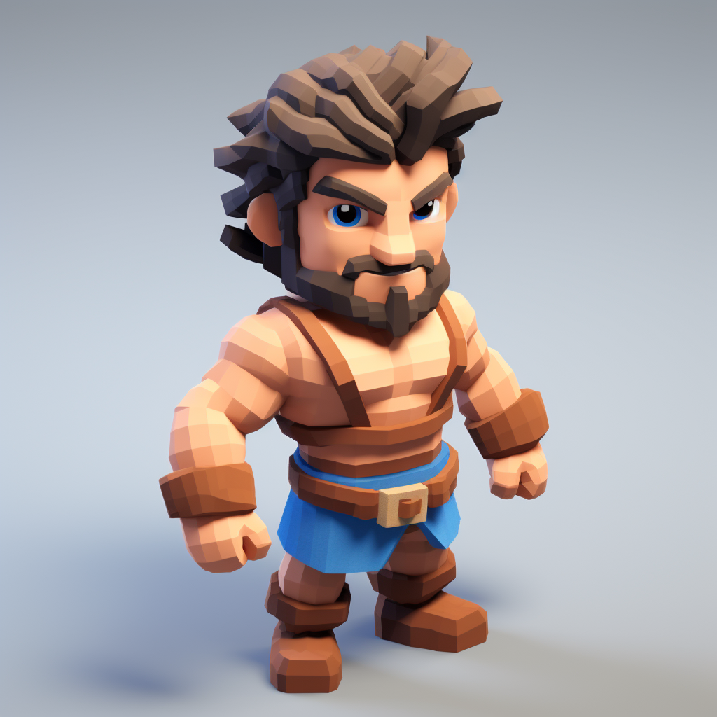 Cute Aladdin Unity Voxel Mobile Game Character