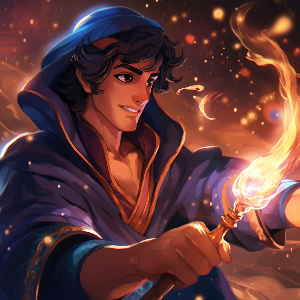 Aladdin using RPG against Jafar