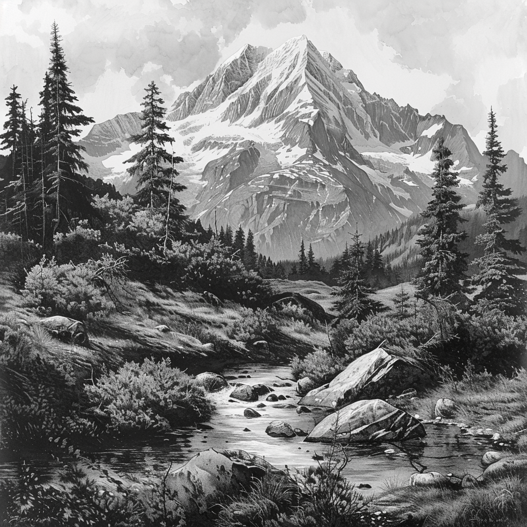 Realistic Alaska Pioneer Peak Photo