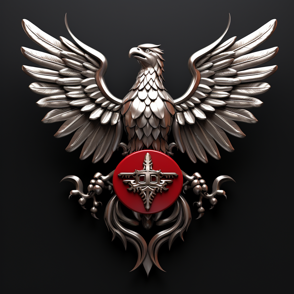 3D model of Albanian Double-Head Eagle Flag Logo