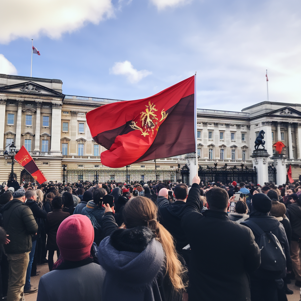 Albanian flag being celebrated