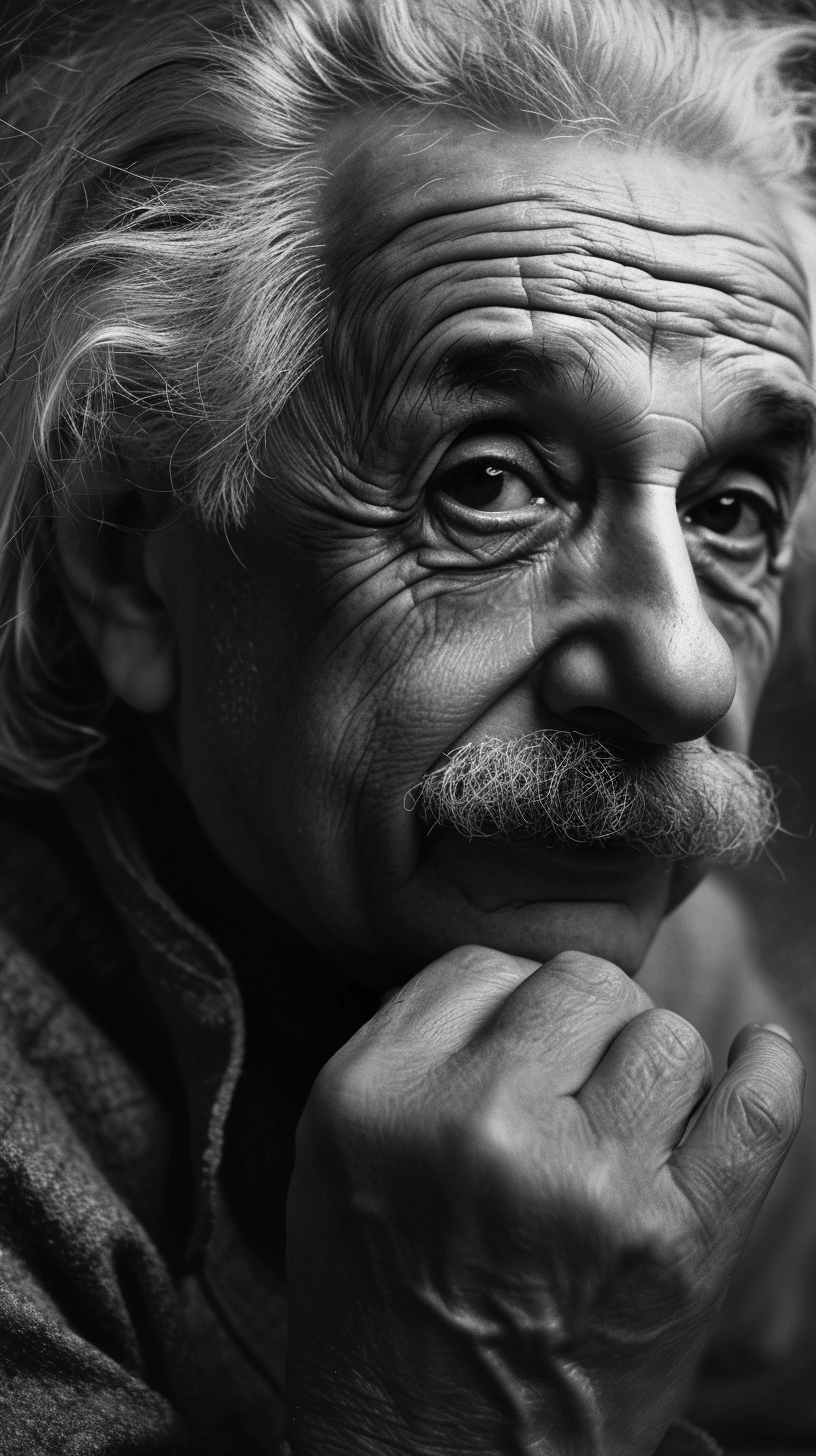 Albert Einstein facing intellectual challenges