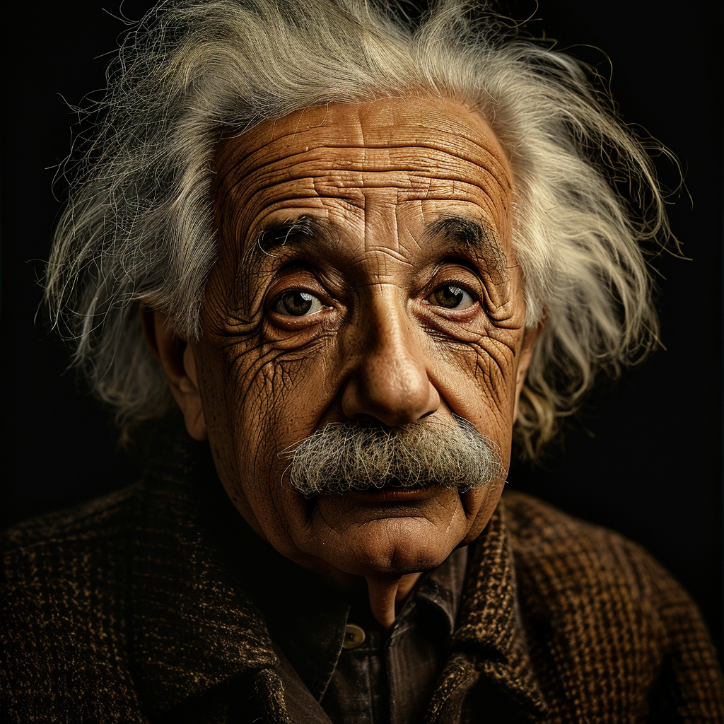 Albert Einstein looking into the camera