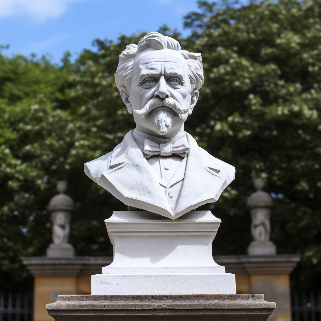 White Stone Statue of Albert Einstein