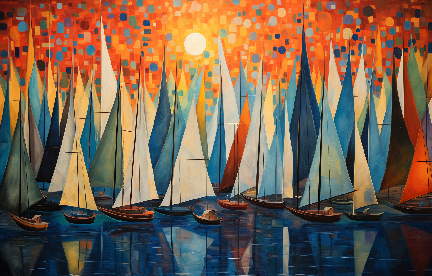 Painting of hundreds of sail yachts