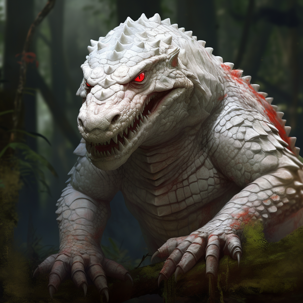 Stunning Albino Alligator with Red Eyes