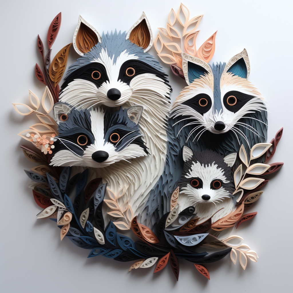 Quilled raccoons with unique fur varieties