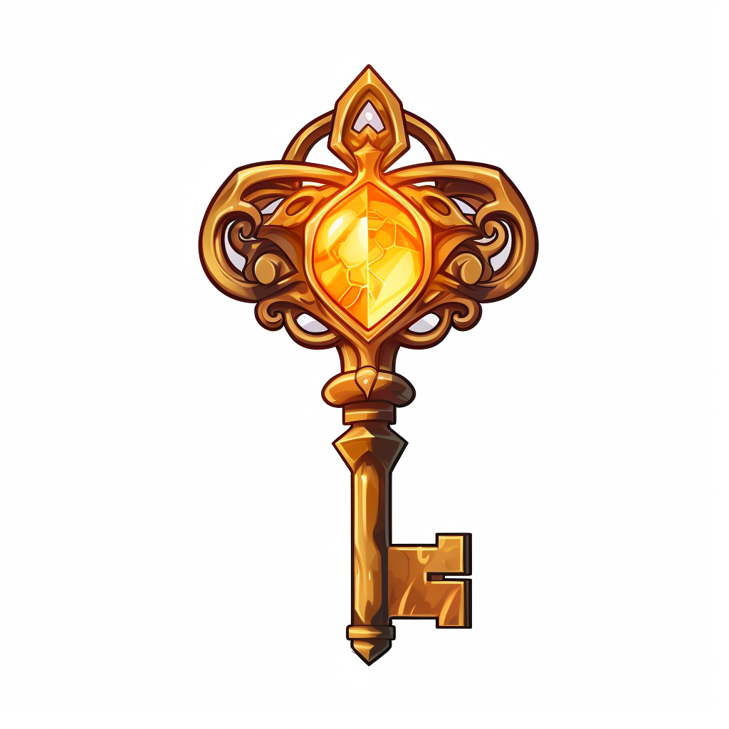 Transparent alchemist key emoji logo