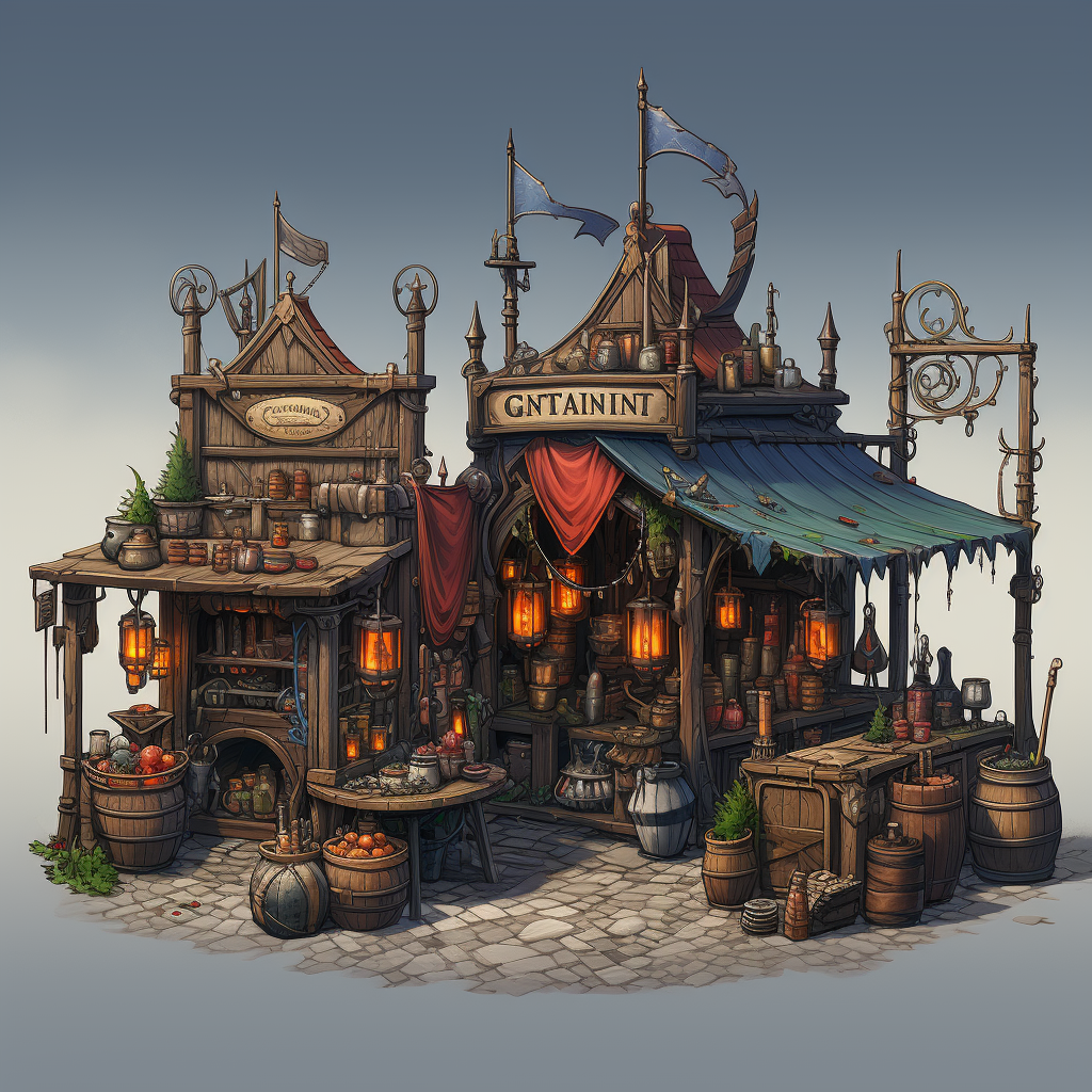 dnd fantasy alchemy street market