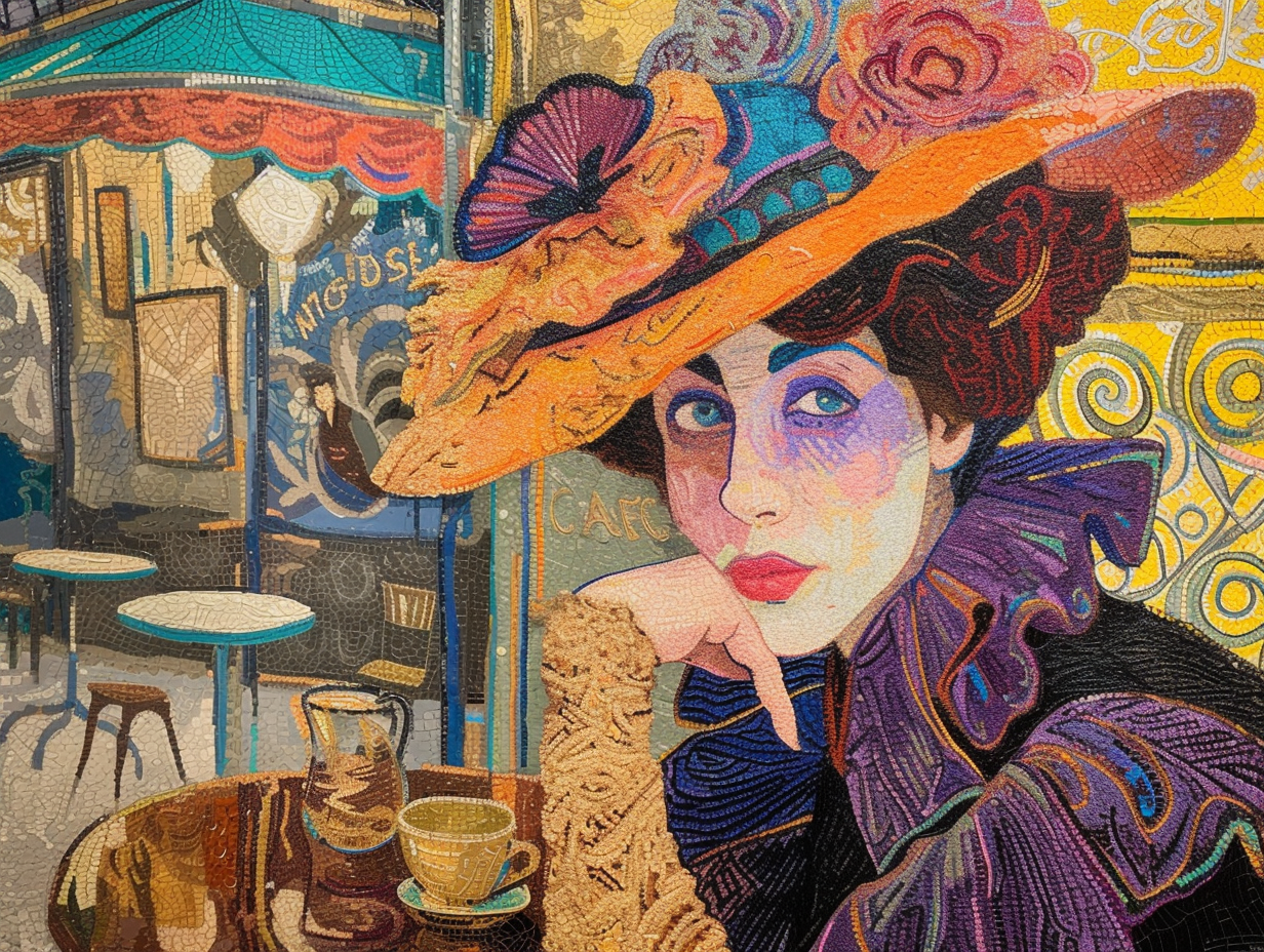 Alebrije Edwardian Woman Paris Cafe