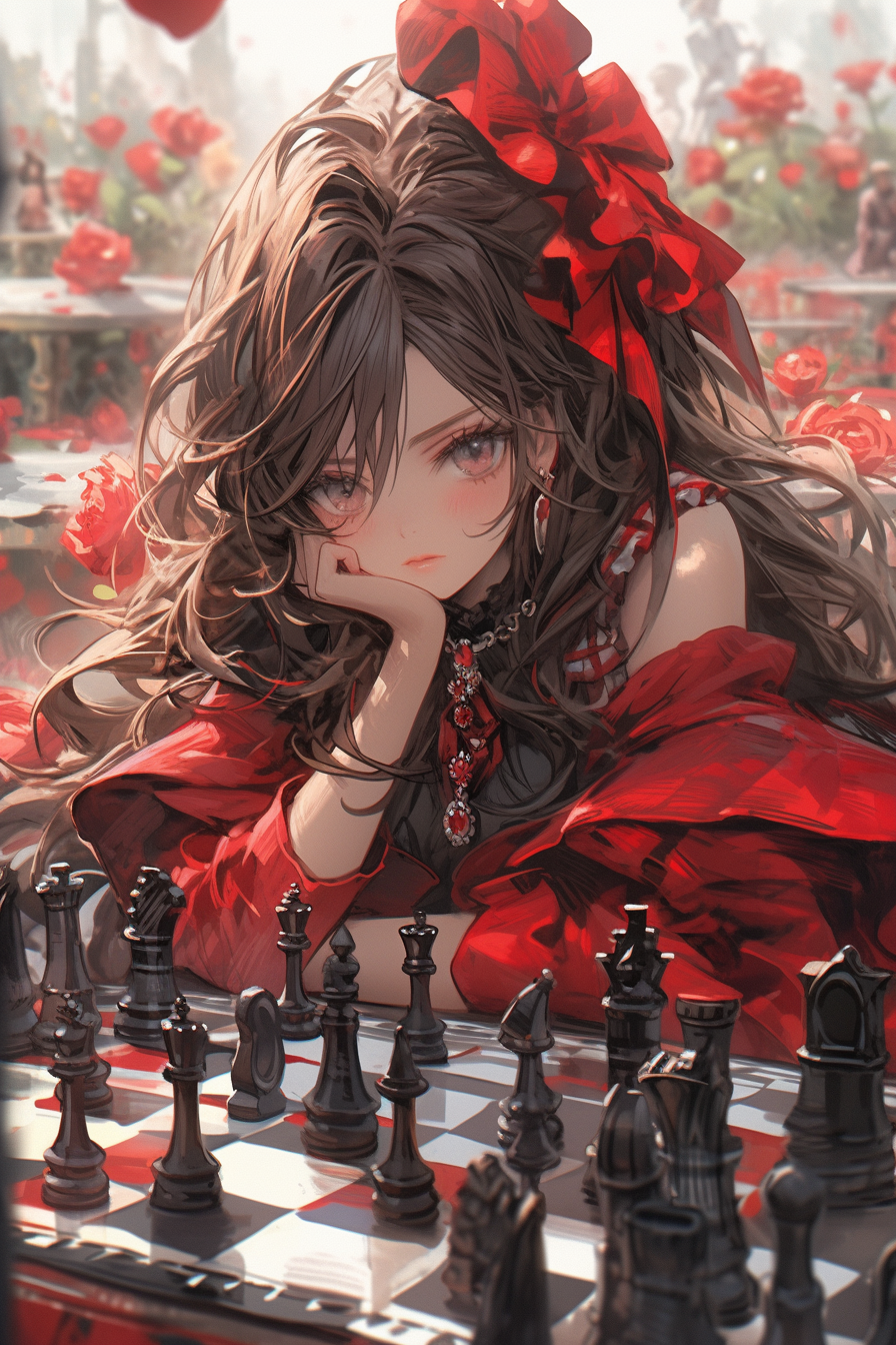 Alice thinking on a massive chessboard