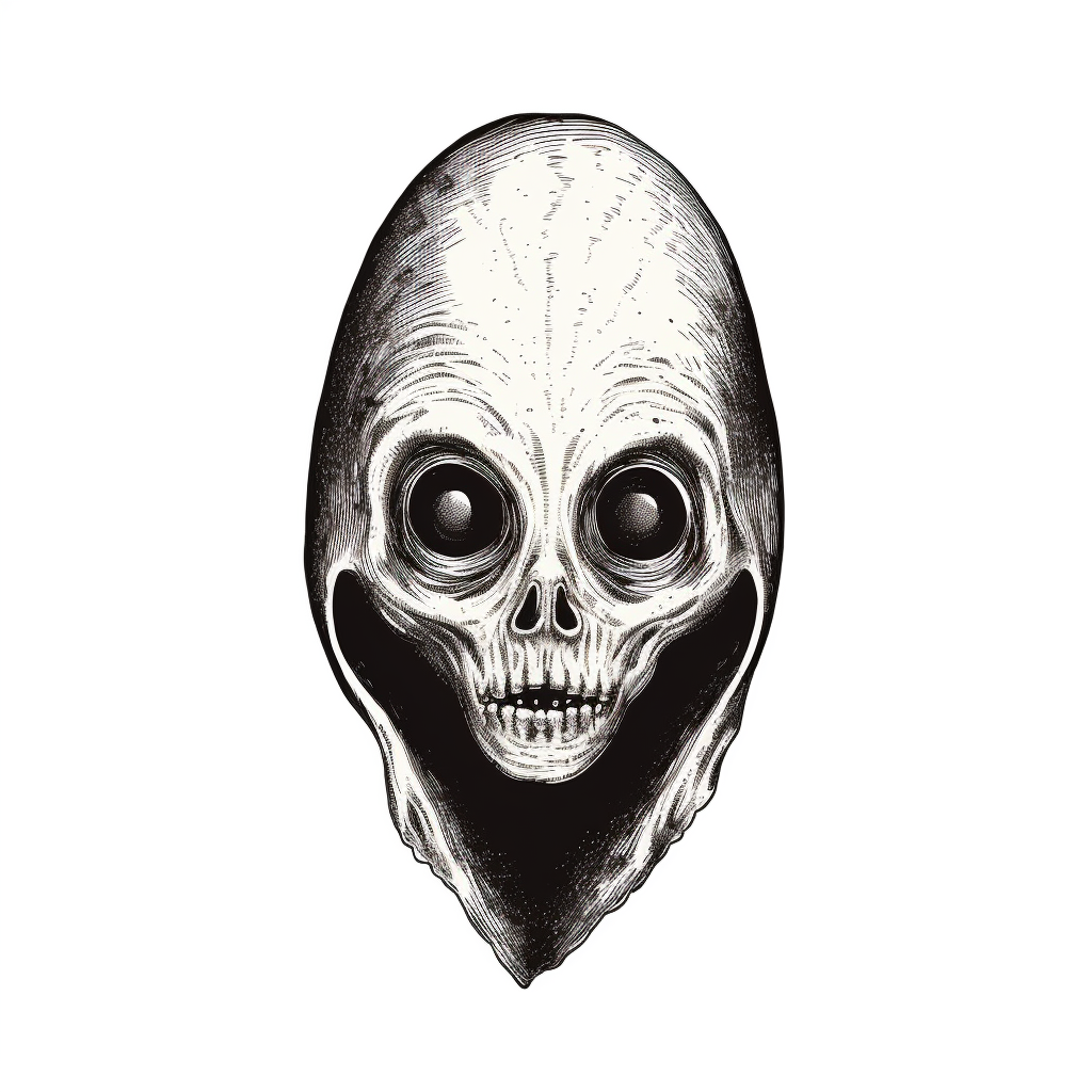 Unique Alien Cross Hatching Illustration