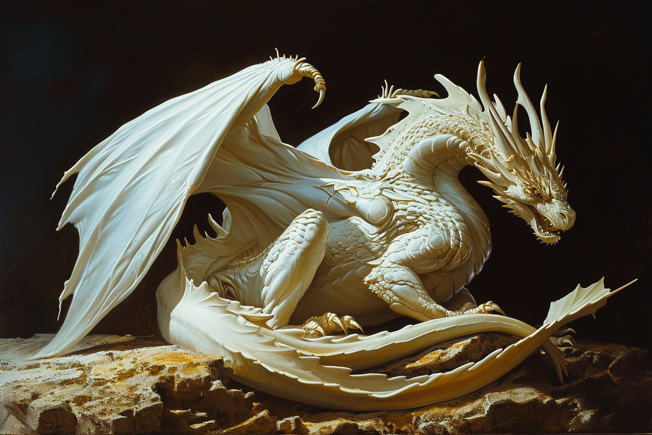 White Nacre and Gold Fantasy Art