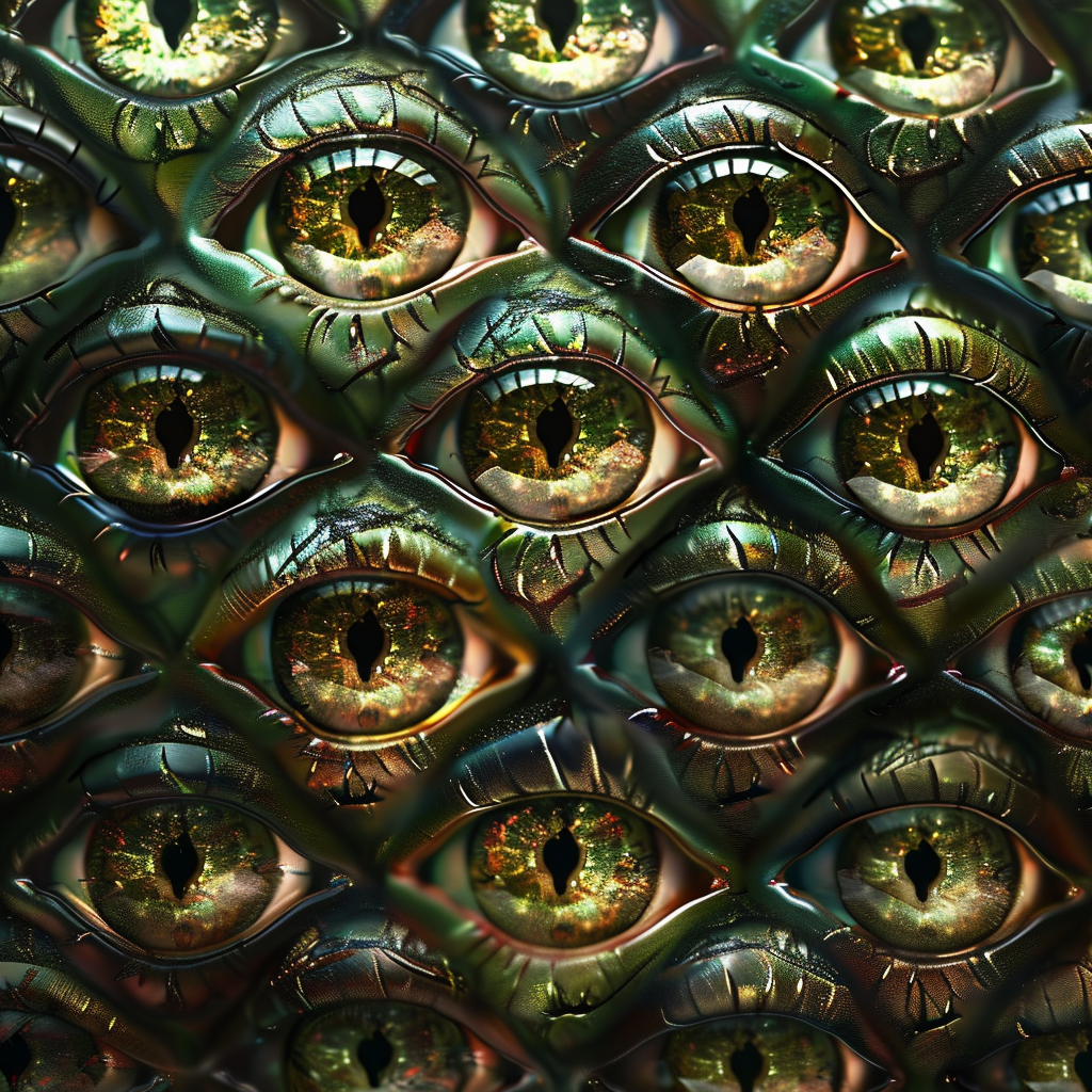 Alien eyes grid closeup pattern