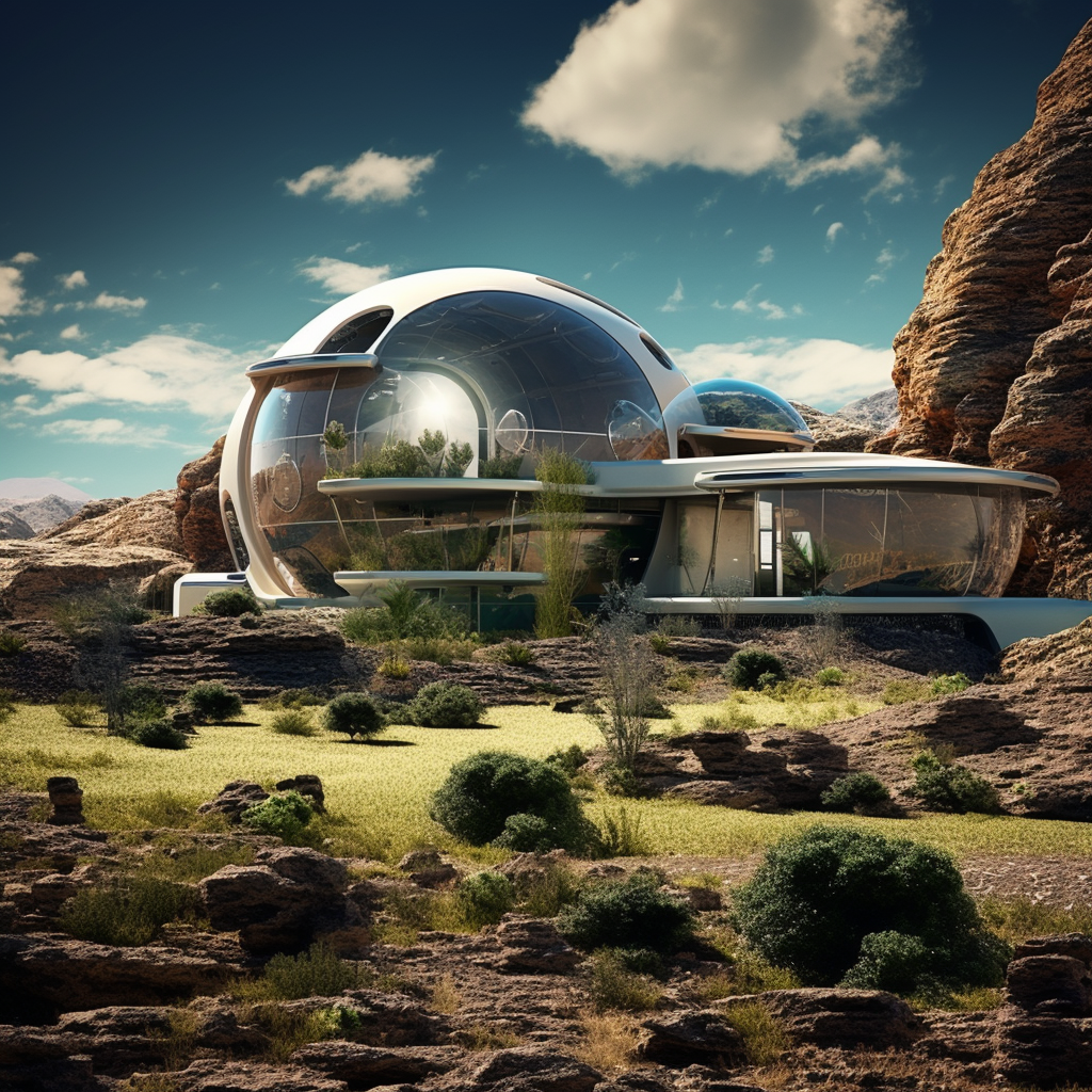 Photorealistic Alien Farmhouse Image