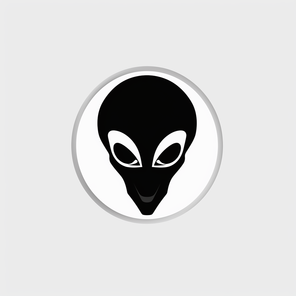 Minimalistic black and white alien head logo vector