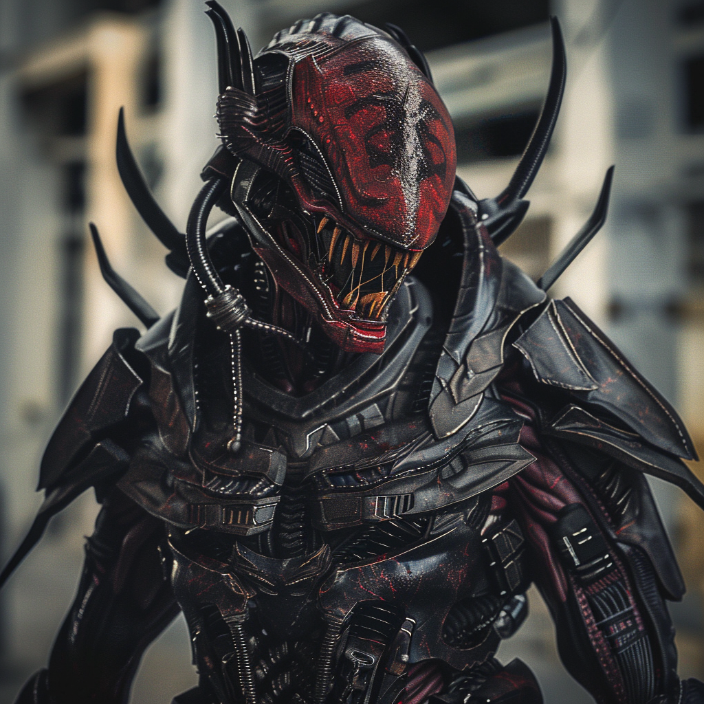 humanoid alien warrior in armor