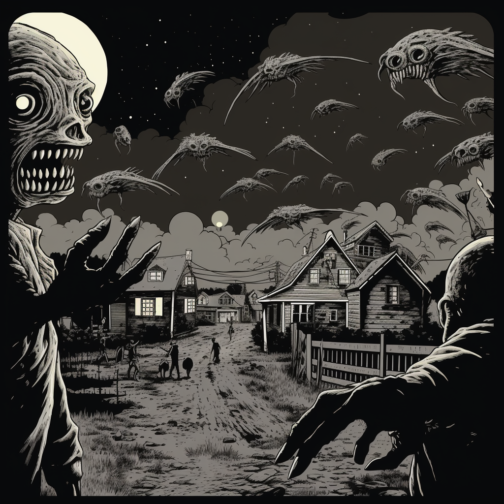 Illustration of Alien Invasion in Chick Tract Style