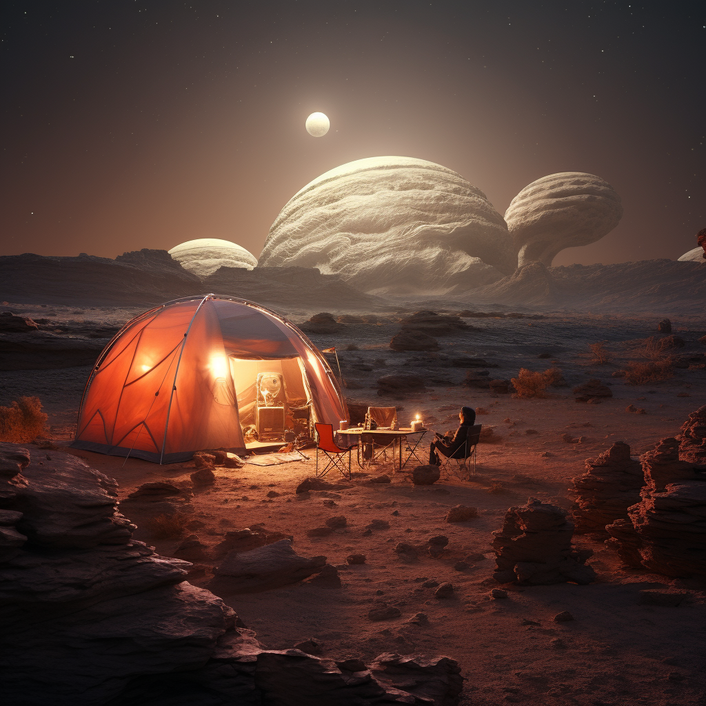 Stunning Alien Planet Camping Adventure