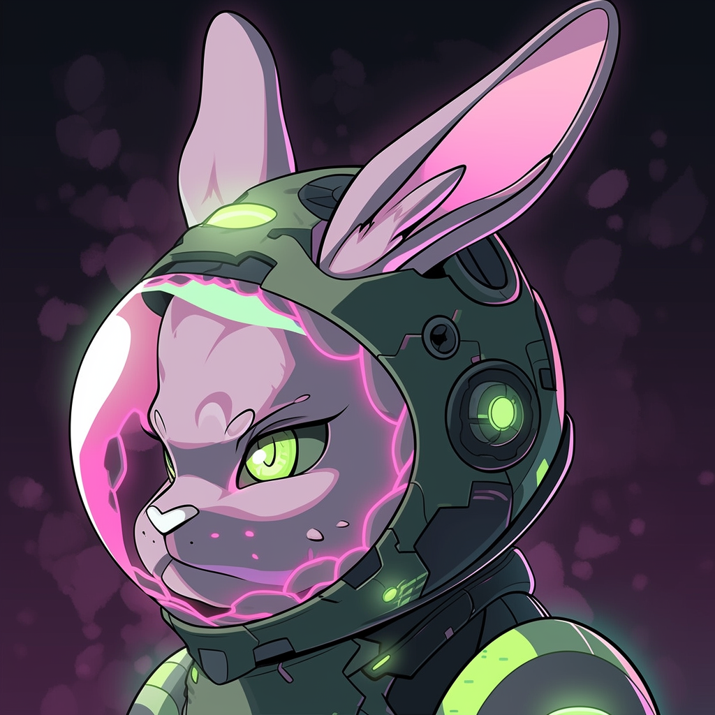 Alien Rabbit Character Portrait Image