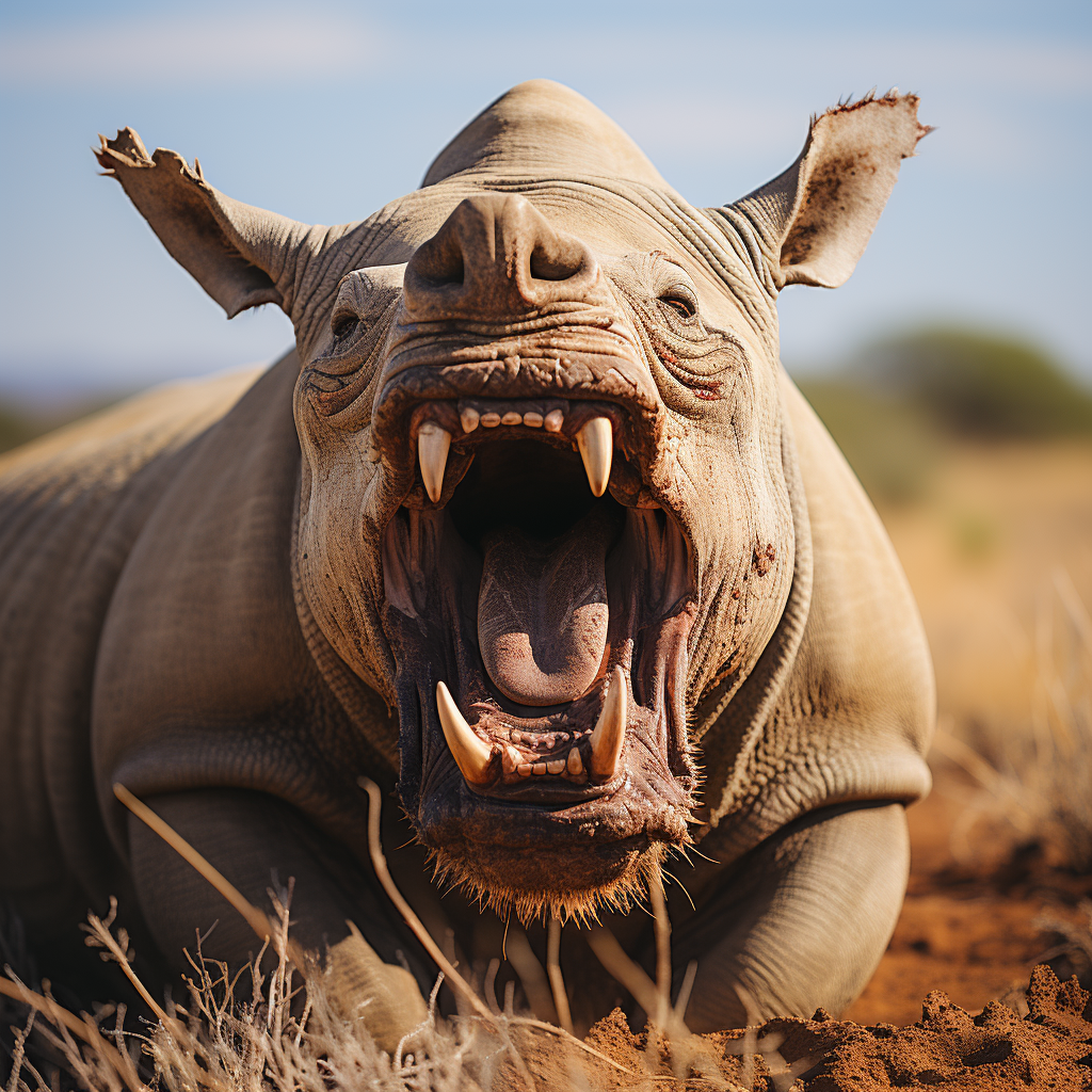 Alien Tiger Roaring in African Savannah